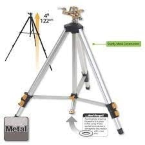 MELNOR Metal 85ft 360 Diameter Rotating Pulsating Sprinkler w/ Tripod 48"H 9620 - Picture 4 of 7